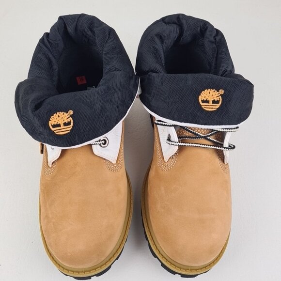 Timberland Script Roll Top Boots  Little Kids Wheat Leather - Picture 4 of 13